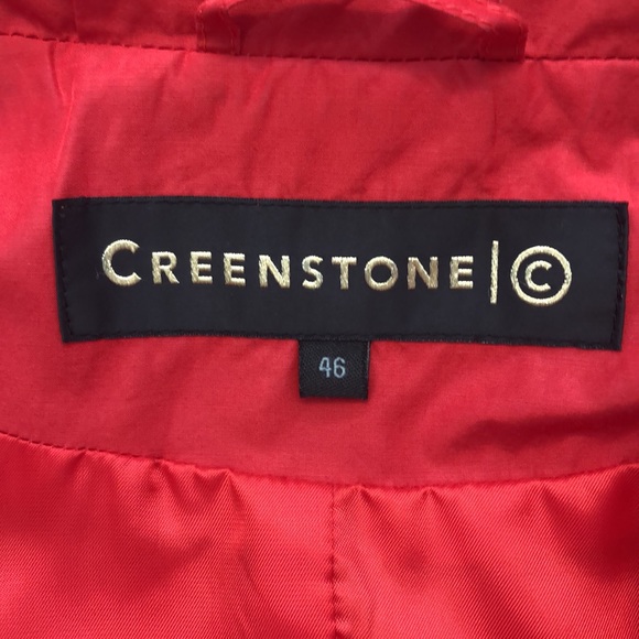 Creenstone Lined Red Windbreaker Jacket with Hidden Hood - Picture 8 of 13
